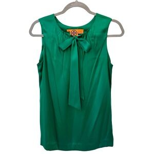 Tory Burch Emerald Green Bow Blouse